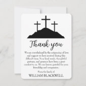 zwarte en witte begrafenis dank je kaarten (Voorkant)