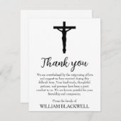 zwarte en witte begrafenis dank je kaarten (Voorkant / Achterkant)