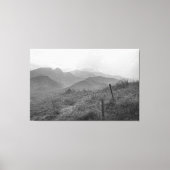 Zwarte en witte bergen canvas. canvas afdruk (Voorkant)