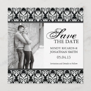 ZWARTE EN WITTE BESPAAR DE DATUM FOTOKAARTEN SAVE THE DATE