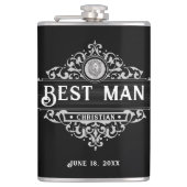 zwarte en witte beste erlenmeyer heupfles (Voorkant)