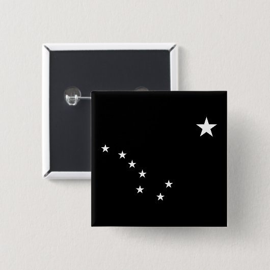 Zwarte en witte Big Dipper Vierkante Button 5,1 Cm (Voorkant /achterkant)
