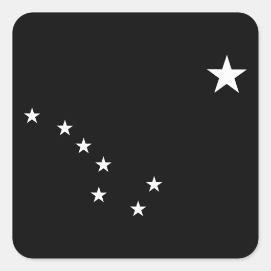 Zwarte en witte Big Dipper Vierkante Sticker (Voorkant)