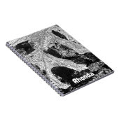 Zwarte en witte bladafbeelding notitieboek (Rechterzijde)