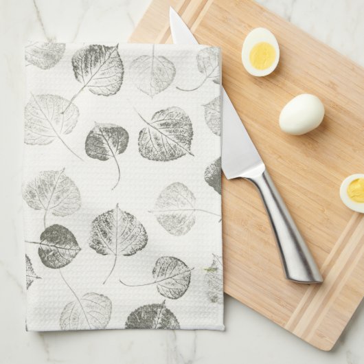 Zwarte en witte bladzijden patroon © Sandy Long Theedoek (Quarter Fold)