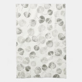 Zwarte en witte bladzijden patroon © Sandy Long Theedoek (Verticaal)