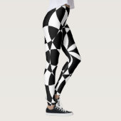 Zwarte en witte bloem leggings (Rechts)