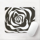 zwarte en witte bloem muismat (Met muis)
