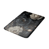 Zwarte en witte bloemen badmat (Gekanteld)