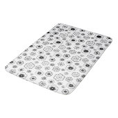 Zwarte en Witte Bloemen Bath Mat (Gekanteld)