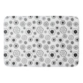 Zwarte en Witte Bloemen Bath Mat (Voorkant)