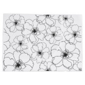 Zwarte en witte bloemen cadeautas (Achterkant)