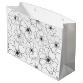 Zwarte en witte bloemen cadeautas (Achterkant Gekanteld)