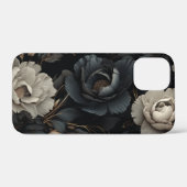 Zwarte en witte bloemen Case-Mate iPhone case (Achterkant (horizontaal))