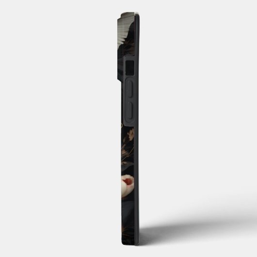 Zwarte en witte bloemen Case-Mate iPhone case (Achterkant / Links)