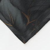 Zwarte en witte bloemen fleece deken (Hoek)