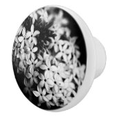 Zwarte en witte bloemen keramische knop (Rechts)