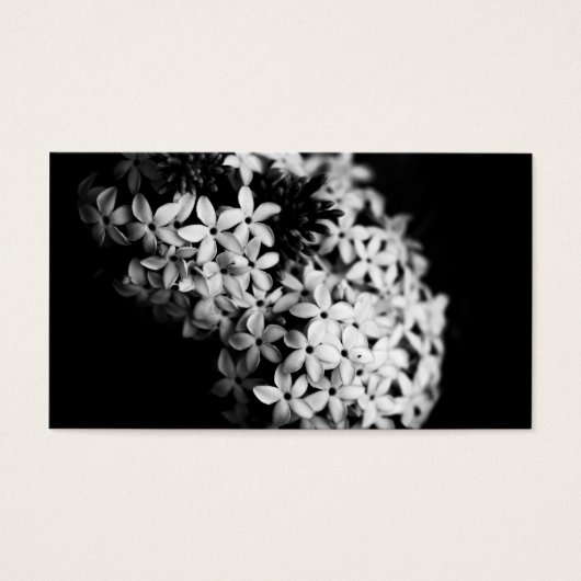 zwarte en witte bloemen visitekaartje (Voorkant)