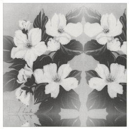 Zwarte en witte bloesems stof