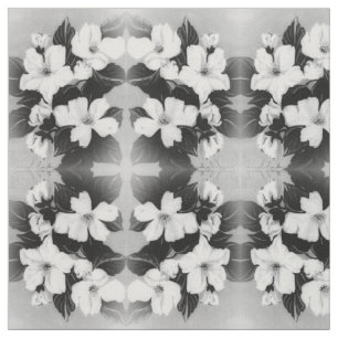 Zwarte en witte bloesems stof