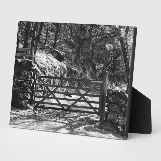 ZWARTE EN WITTE BOMEN EN GATE FOTOPLAAT (Zijkant)