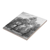 Zwarte en witte bomen tegeltje (Zijkant)