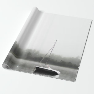 ZWARTE EN WITTE BOOT OP DE LAD CADEAUPAPIER
