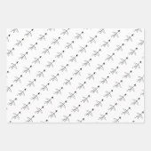 Zwarte en witte bridal/bruiloft Shower Inpakpapier Vel (Voorkant 3)