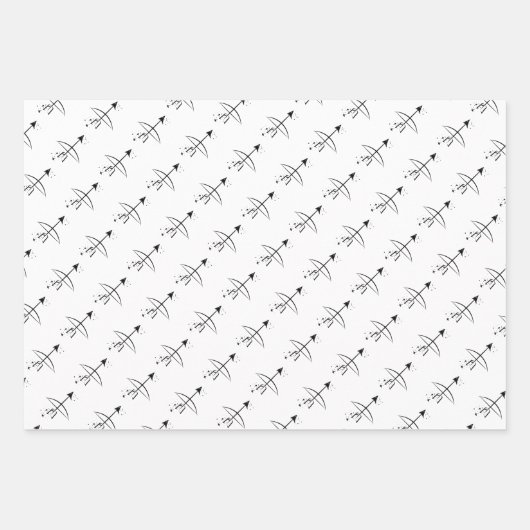 Zwarte en witte bridal/bruiloft Shower Inpakpapier Vel (Voorkant 3)