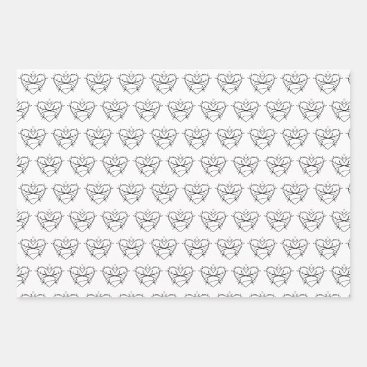 Zwarte en witte bridal/bruiloft Shower Inpakpapier Vel (Voorkant 2)