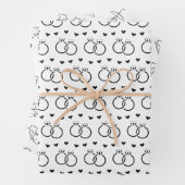 Zwarte en witte bridal/bruiloft Shower Inpakpapier Vel (In situ)