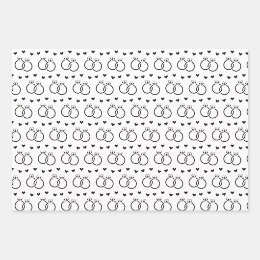 Zwarte en witte bridal/bruiloft Shower Inpakpapier Vel (Voorkant)