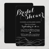 Zwarte en Witte Bridal Shower Invitation - Uitnodi Kaart (Voorkant / Achterkant)