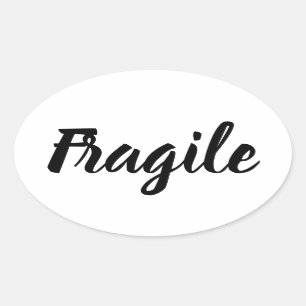 Zwarte en witte broze trendy moderne handel ovale sticker