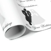 Zwarte en witte bruiloft cadeaupapier (Rol Hoek)