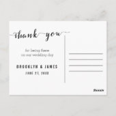 Zwarte en witte bruiloft Dank je Briefkaarten Bow (Achterkant)