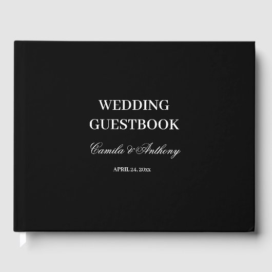 Zwarte en witte bruiloft gastenboek (Voorkant)