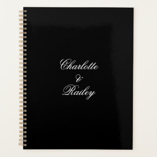 Zwarte en witte bruiloft planner
