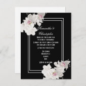 Zwarte en witte bruiloft uitnodiging briefkaart (Voorkant / Achterkant)