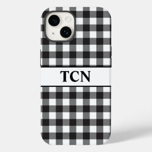 Zwarte en witte Buffalo geruite trendy monogram Case-Mate iPhone 14 Hoesje