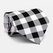  zwarte en witte buffelplaat stropdas (Opgerold)