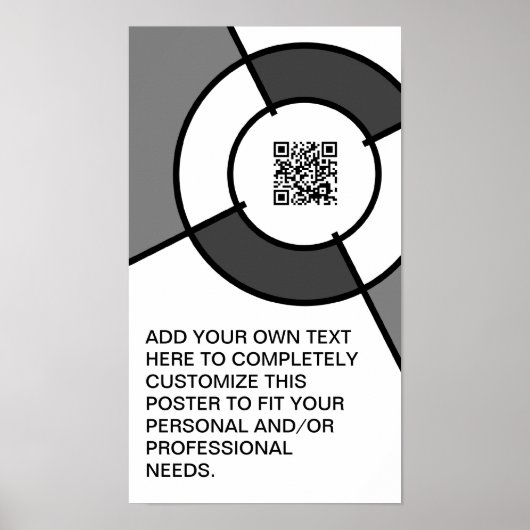 zwarte en witte bulseye QR-code Poster (Voorkant)