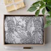 Zwarte en witte bultrug tissuepapier (Geschenk)