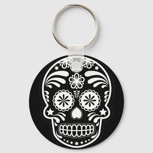 Zwarte en witte Button Sleutelhanger (Voorkant)