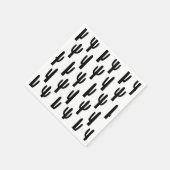 Zwarte en witte cactus. Cactussen patroon. botanis Servet (Hoek)