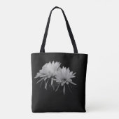 Zwarte en witte cactuusbloemen draagtas (Achterkant)