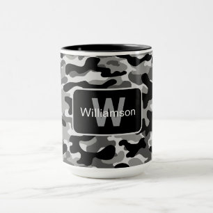 Zwarte en witte camouflage in urbane stijl met per mok