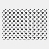 Zwarte en witte Cartoon — Kat en hart Inpakpapier Vel (Voorkant 2)