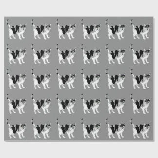 ZWARTE EN WITTE CAT-PATROON-pakpapier Cadeaupapier