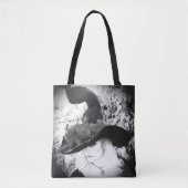 Zwarte en Witte Cheeky Witch Wiccan Pagan Canvas t Draagtas (Voorkant)